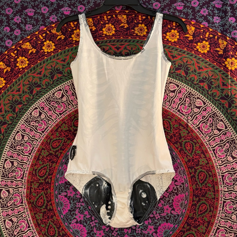 Mechanical White Ribs Swimsuit- Blackmilk Clothing- Size Small - Picture 3 of 7